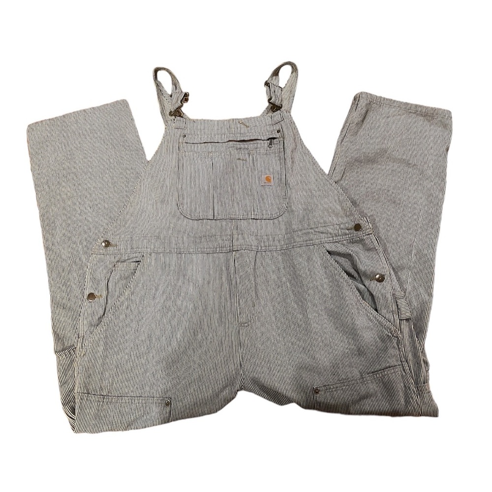 NEW WITH TAGS womens cartharrt railroad stripe bib overalls